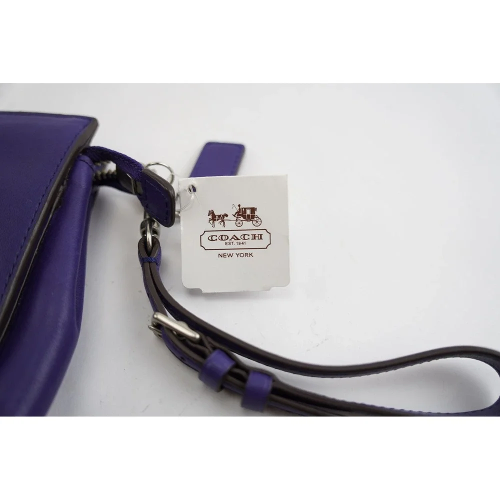 Coach Legacy Penny Leather Flap Clutch 49375 Midnight Purple Small Bag New Other - Picture 3 of 9